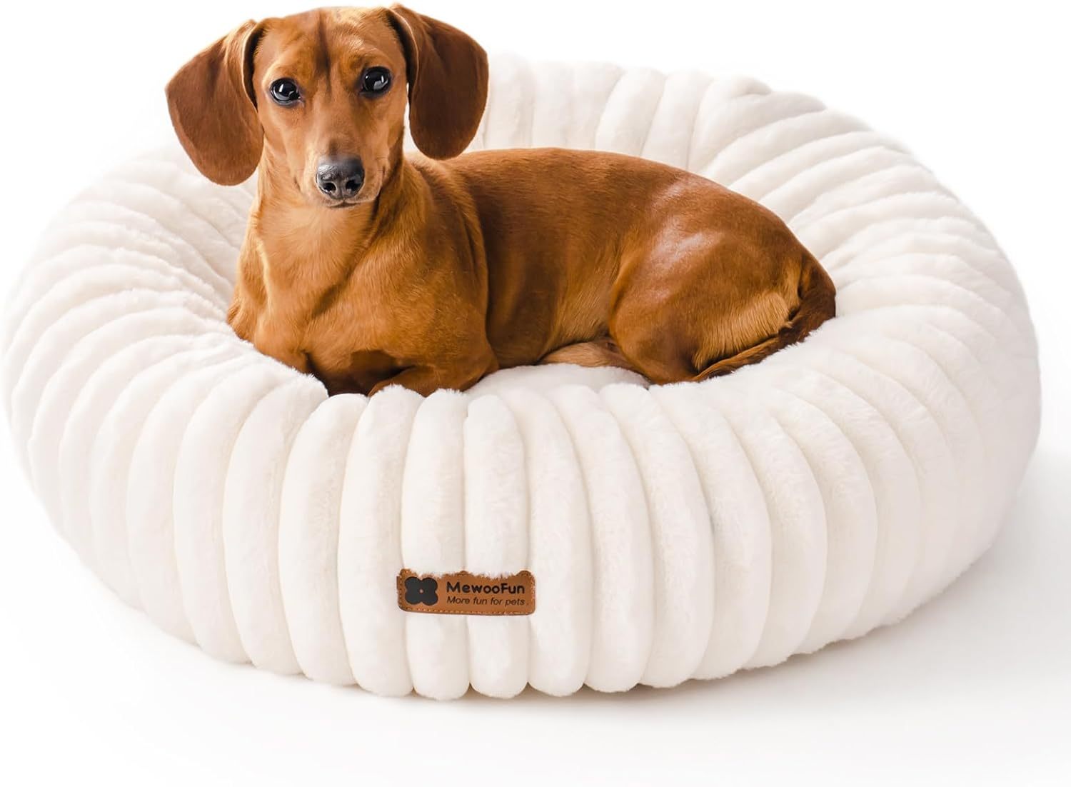 PawHaven™ Calming Donut Bed – Luxury Fluffy, Washable & Non-Slip Comfort for Dogs & Cats