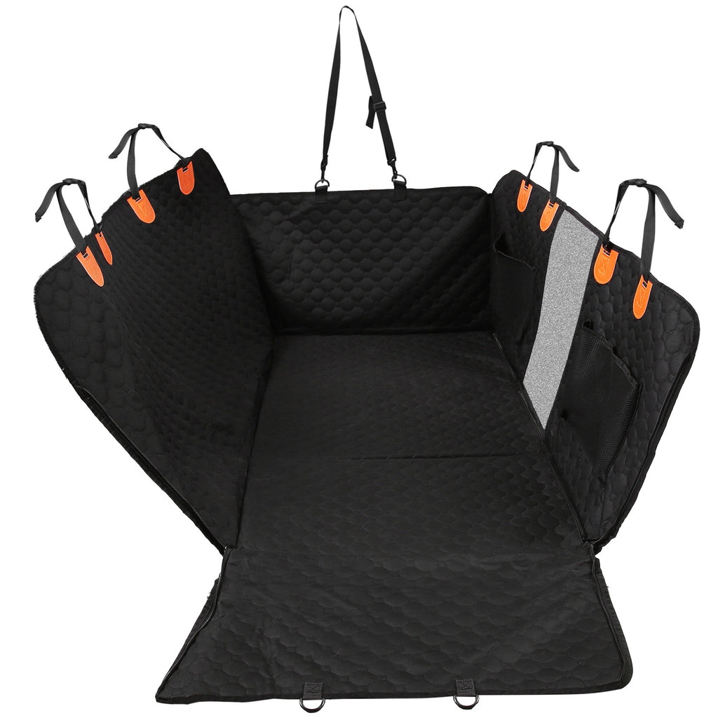 🔥 Premium Waterproof Dog Car Seat Cover – Mesh Window, Storage Pockets & Universal Fit