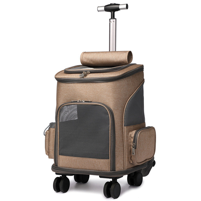 Deluxe Pet Travel Backpack with Wheels – Airline Approved & Foldable Design