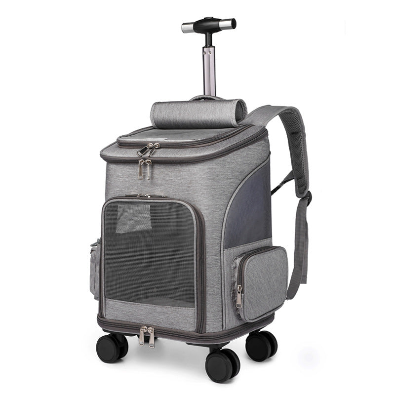 Deluxe Pet Travel Backpack with Wheels – Airline Approved & Foldable Design
