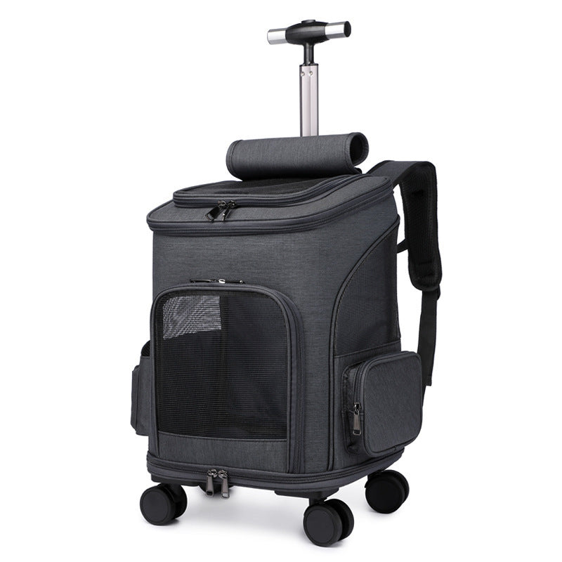 Deluxe Pet Travel Backpack with Wheels – Airline Approved & Foldable Design