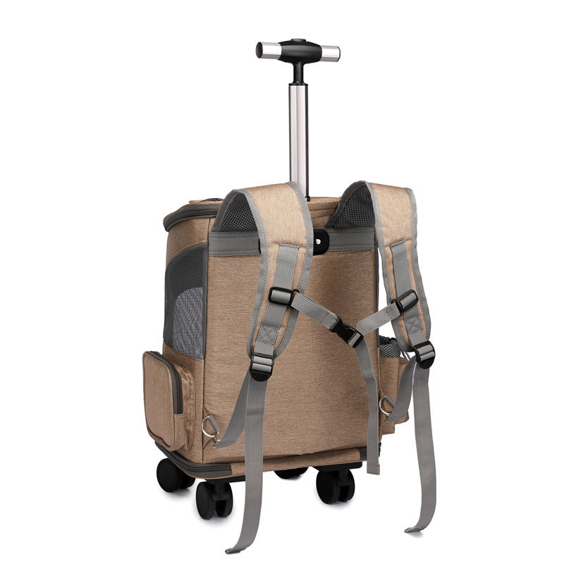 Deluxe Pet Travel Backpack with Wheels – Airline Approved & Foldable Design