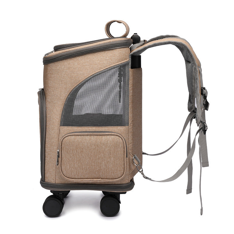 Deluxe Pet Travel Backpack with Wheels – Airline Approved & Foldable Design