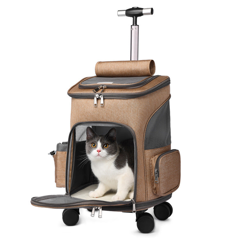 Deluxe Pet Travel Backpack with Wheels – Airline Approved & Foldable Design
