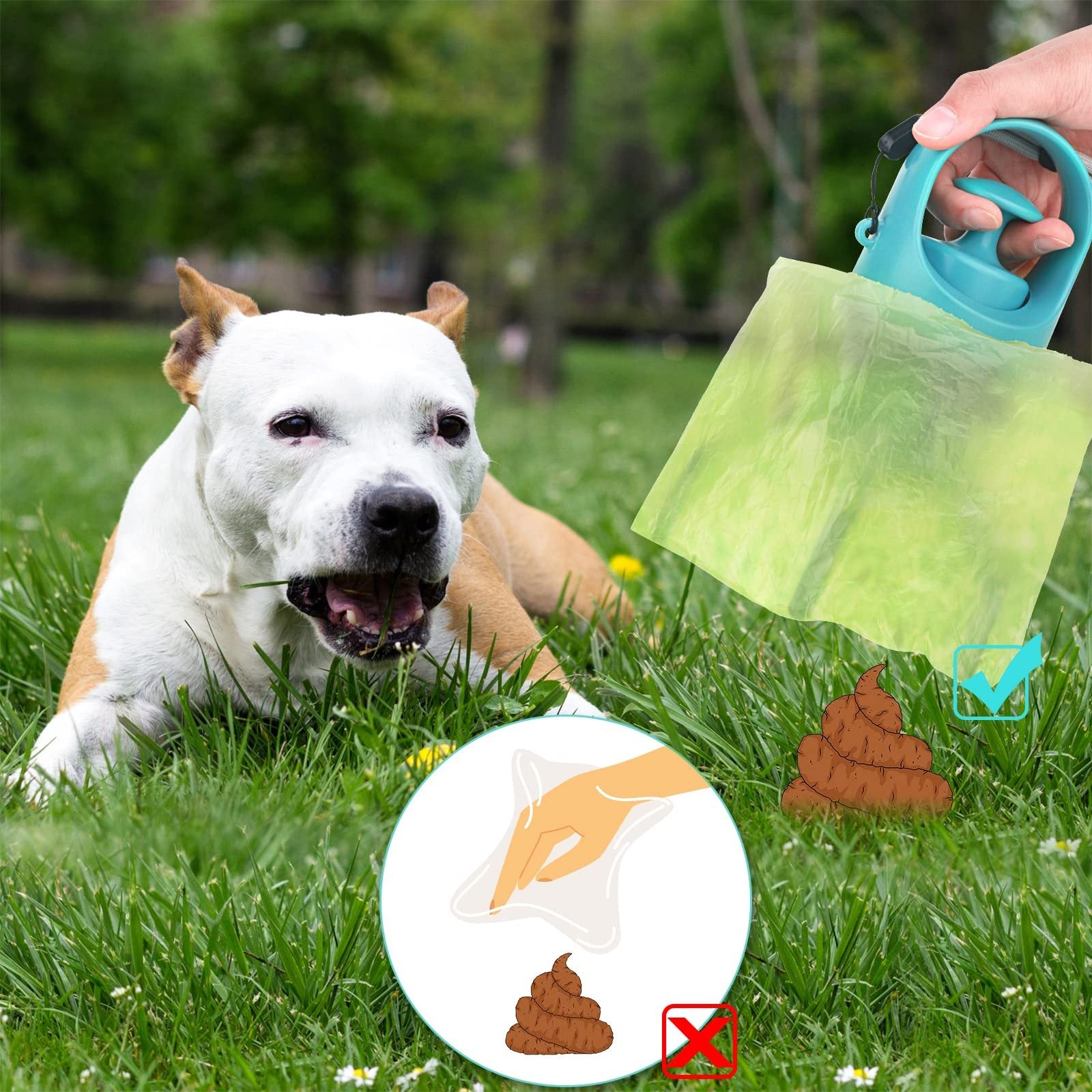 Ultimate Portable Dog Poop Scooper – Hygienic, Hands-Free Waste Picker with Bag Dispenser, Leash & Waist Attachment"