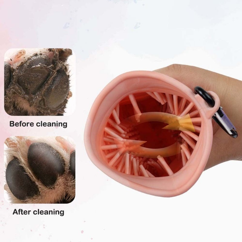 2-in-1 Dog Paw Cleaner Cup – Portable Silicone Pet Paw Washer & Grooming Brush