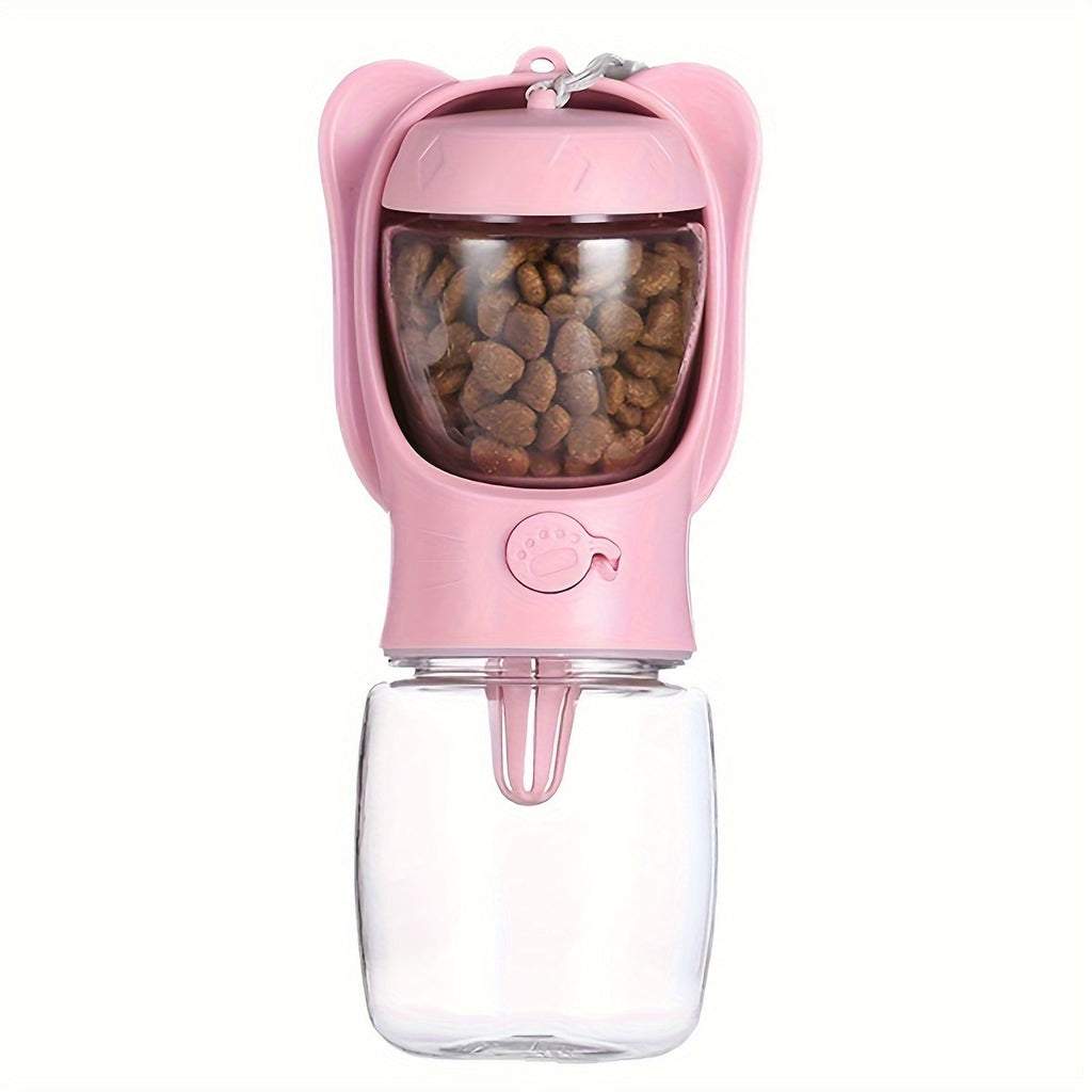 2-in-1 Portable Dog Water Bottle with Food Container – Leak-Proof Pet Travel Dispenser for Walking, Hiking & Outdoor Adventures