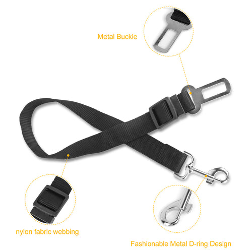 2PCS Adjustable Pet Seat Belt Harness – Dog & Cat Safety Leash for Car Travel