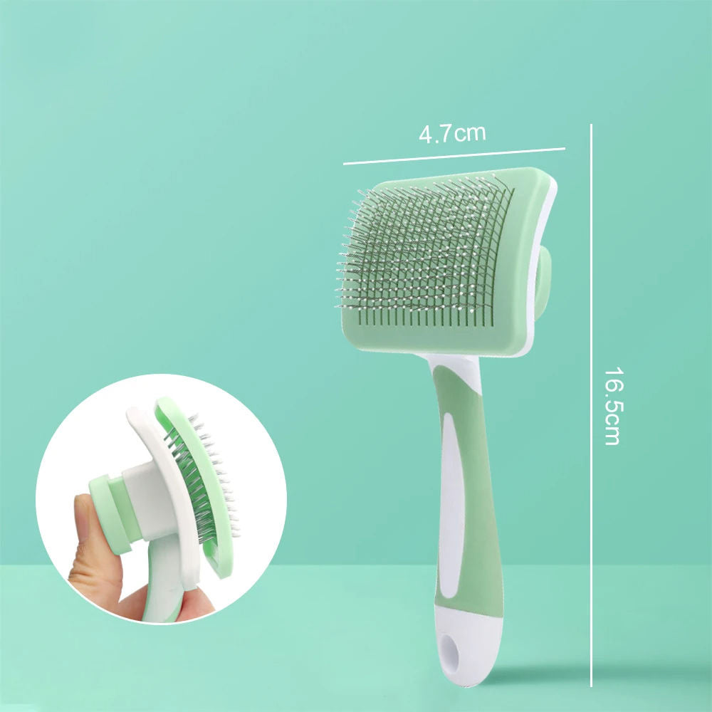 Premium Self-Cleaning Slicker Brush for Dogs & Cats – One-Click Hair Remover, Gentle & Effective Grooming Tool for All Pets