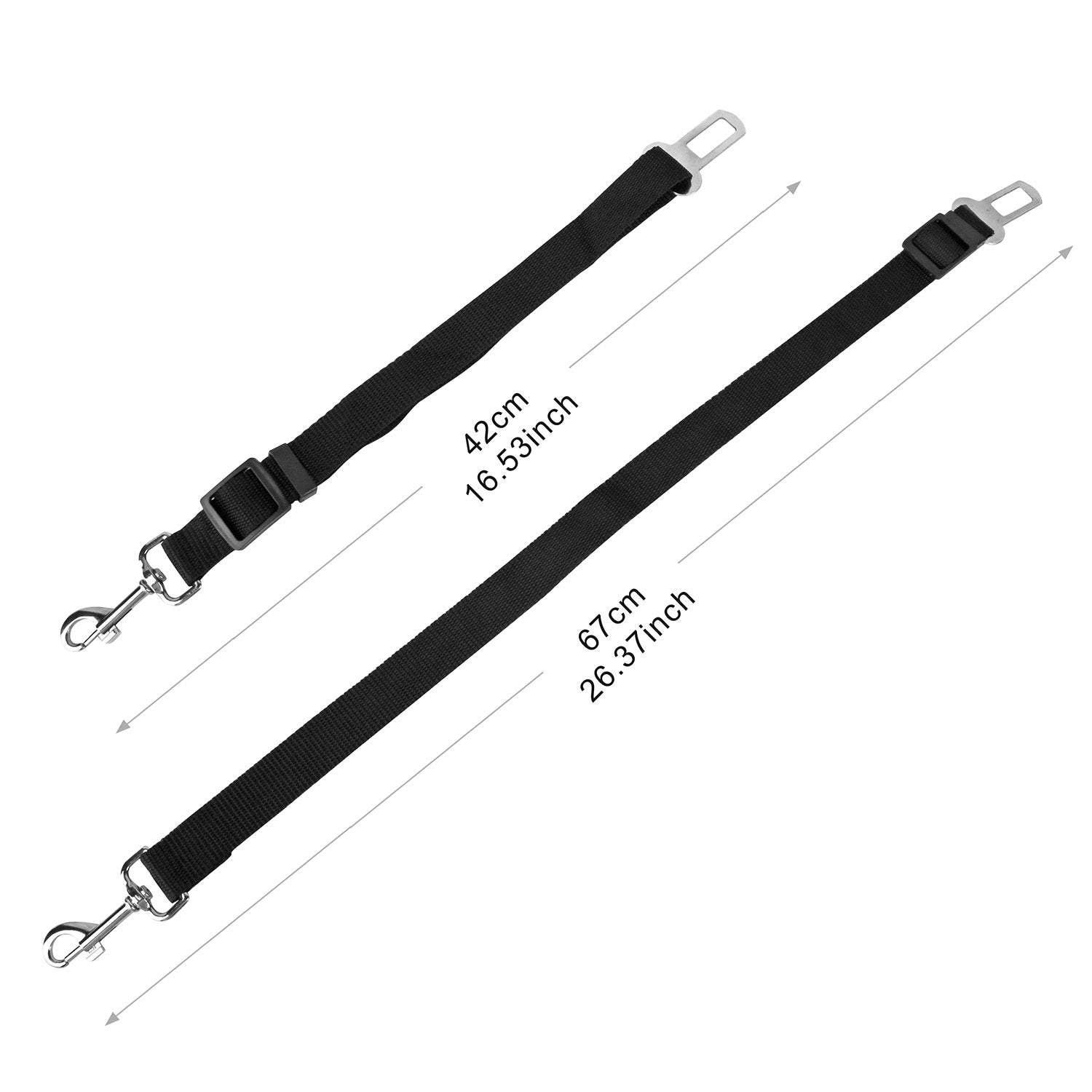 2PCS Adjustable Pet Seat Belt Harness – Dog & Cat Safety Leash for Car Travel