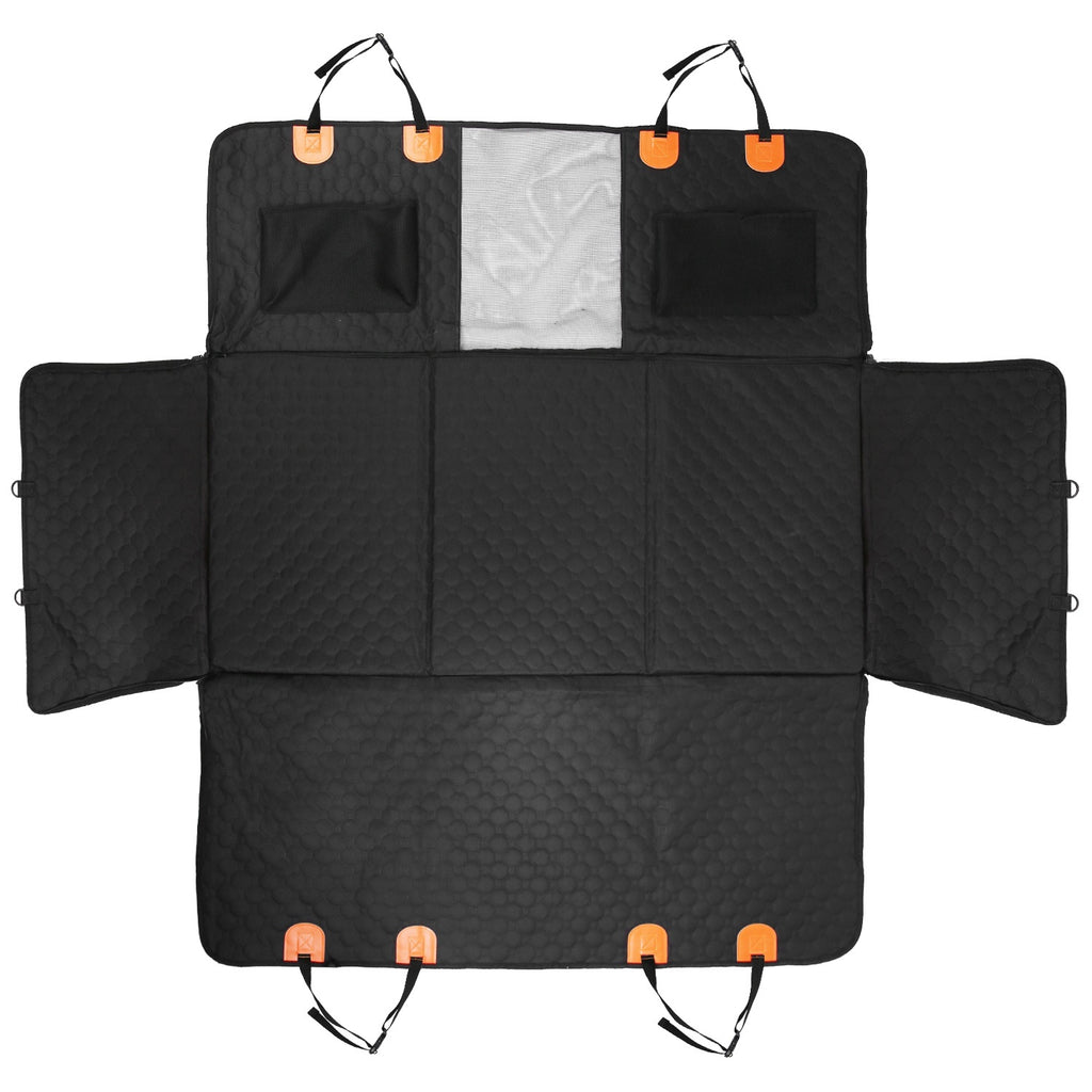 🔥 Premium Waterproof Dog Car Seat Cover – Mesh Window, Storage Pockets & Universal Fit
