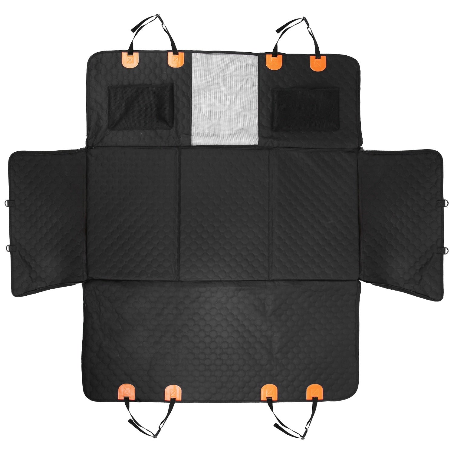 🔥 Premium Waterproof Dog Car Seat Cover – Mesh Window, Storage Pockets & Universal Fit