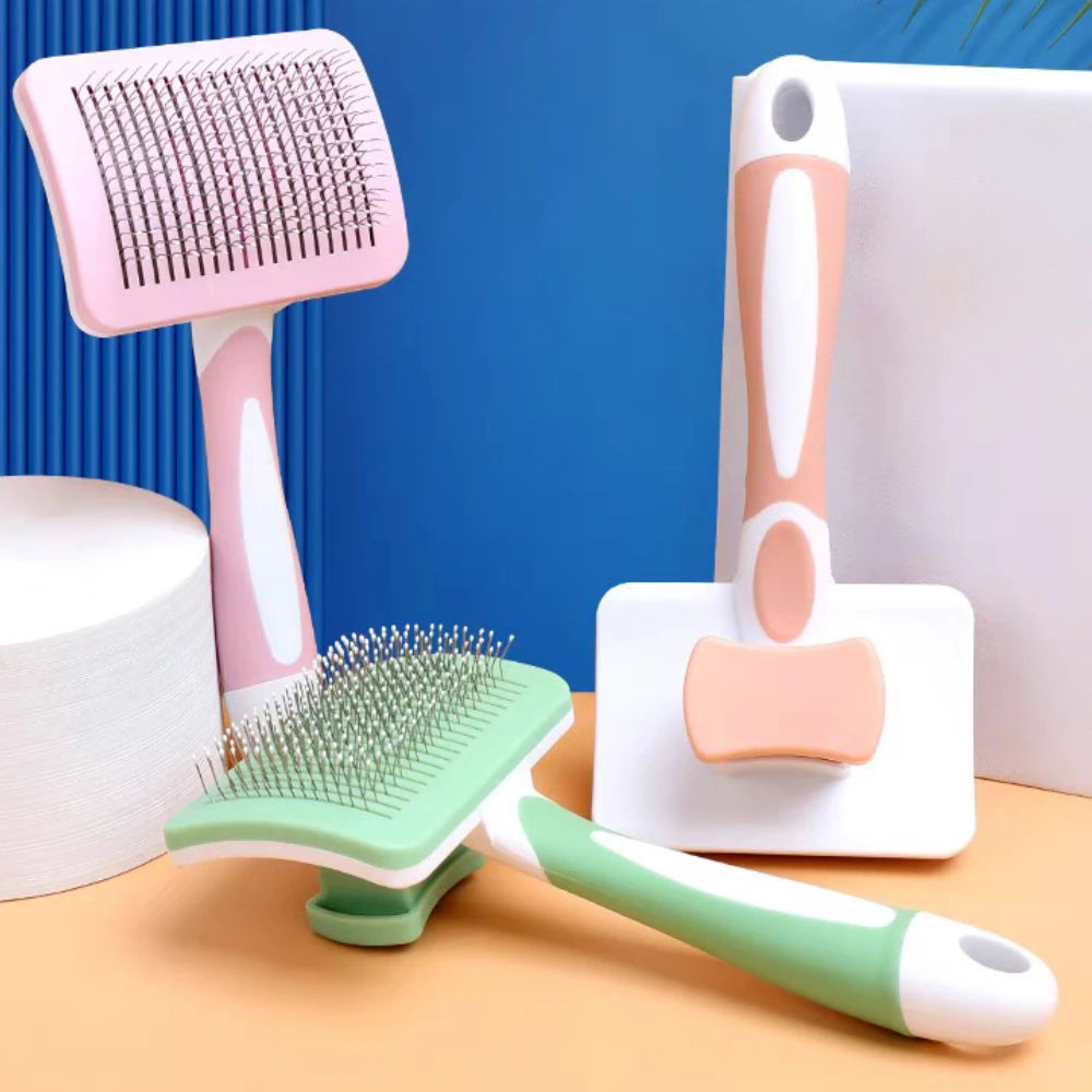 Premium Self-Cleaning Slicker Brush for Dogs & Cats – One-Click Hair Remover, Gentle & Effective Grooming Tool for All Pets