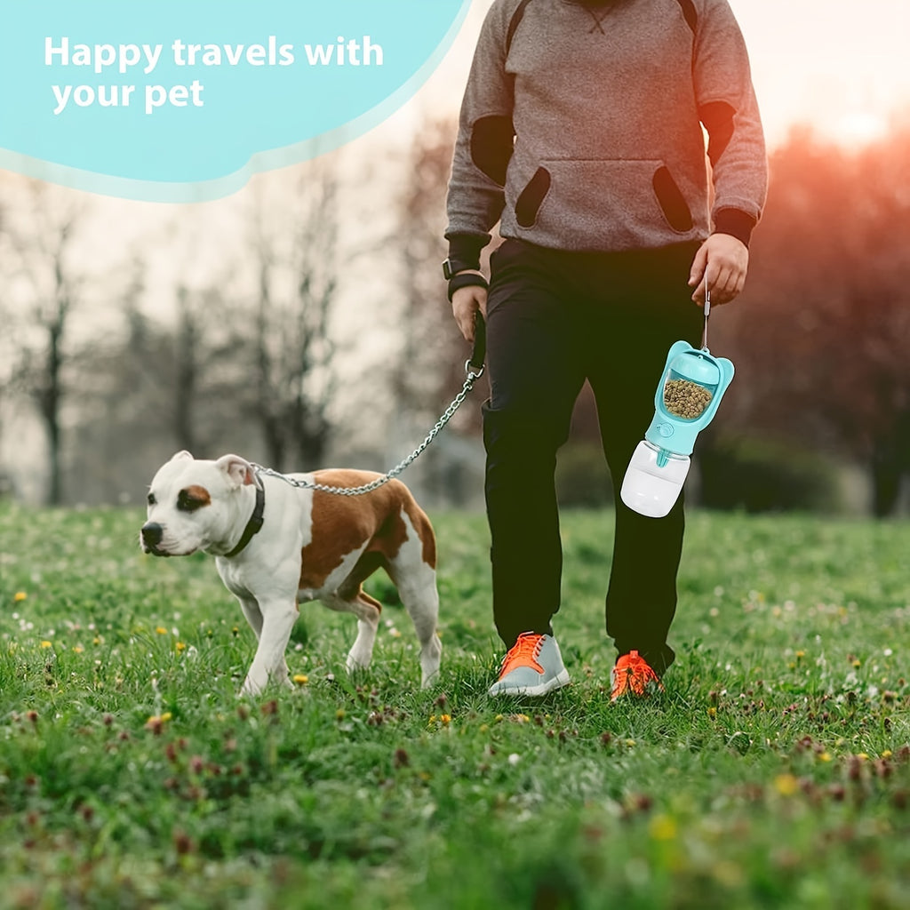 2-in-1 Portable Dog Water Bottle with Food Container – Leak-Proof Pet Travel Dispenser for Walking, Hiking & Outdoor Adventures