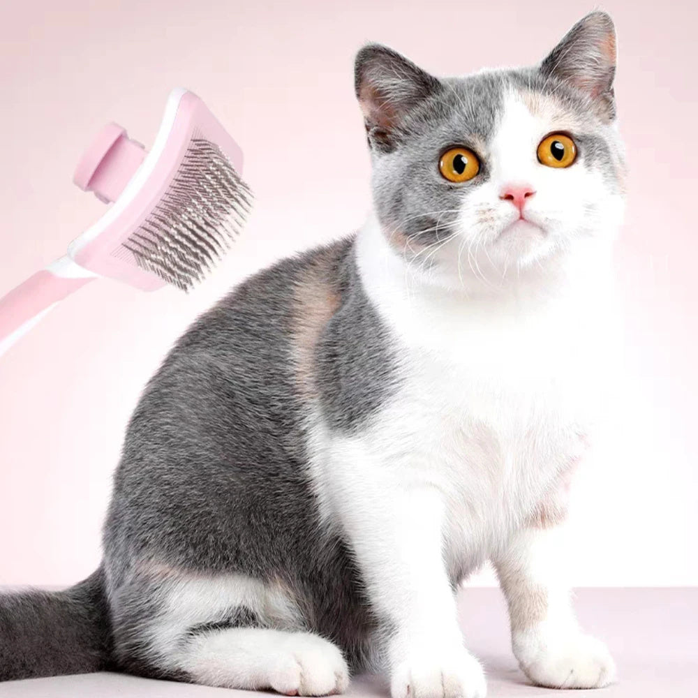 Premium Self-Cleaning Slicker Brush for Dogs & Cats – One-Click Hair Remover, Gentle & Effective Grooming Tool for All Pets